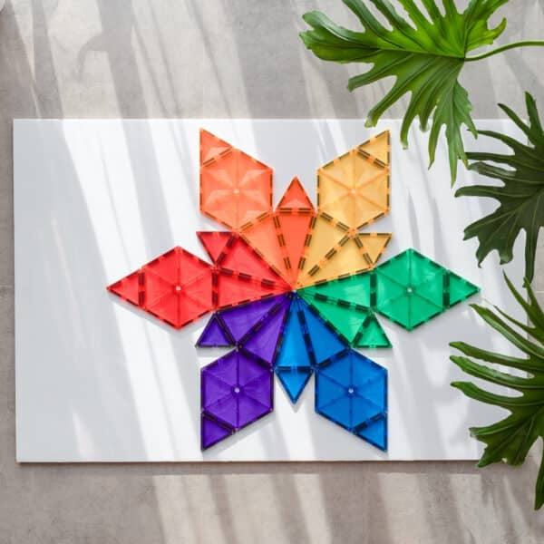 CONNETIX Magnetic Tiles - Rainbow  Geometry - Pack 30 Piece