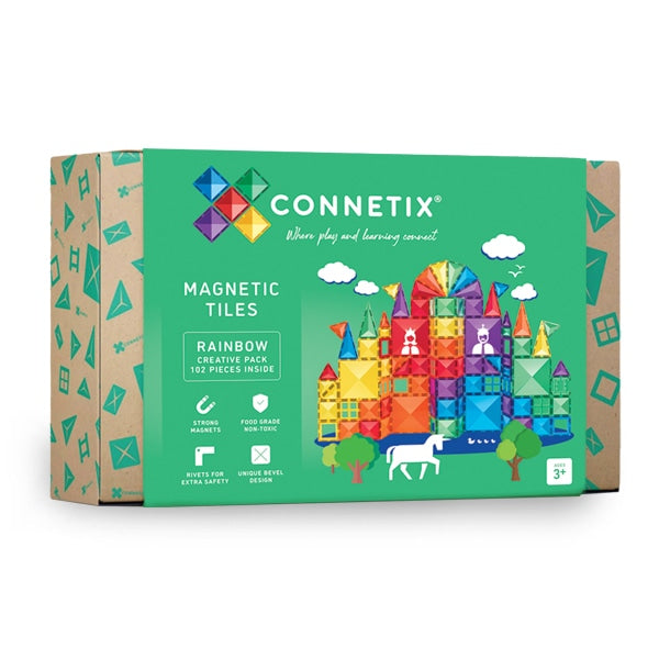 CONNETIX Magnetic Tiles - Rainbow Creative Set - 102 pc Piece