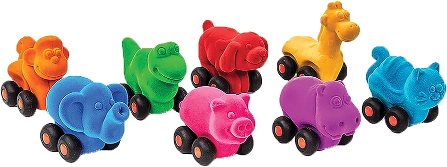 RUBBABU - Aniwheelies - Sensory Animal Wheelies - Set of 8