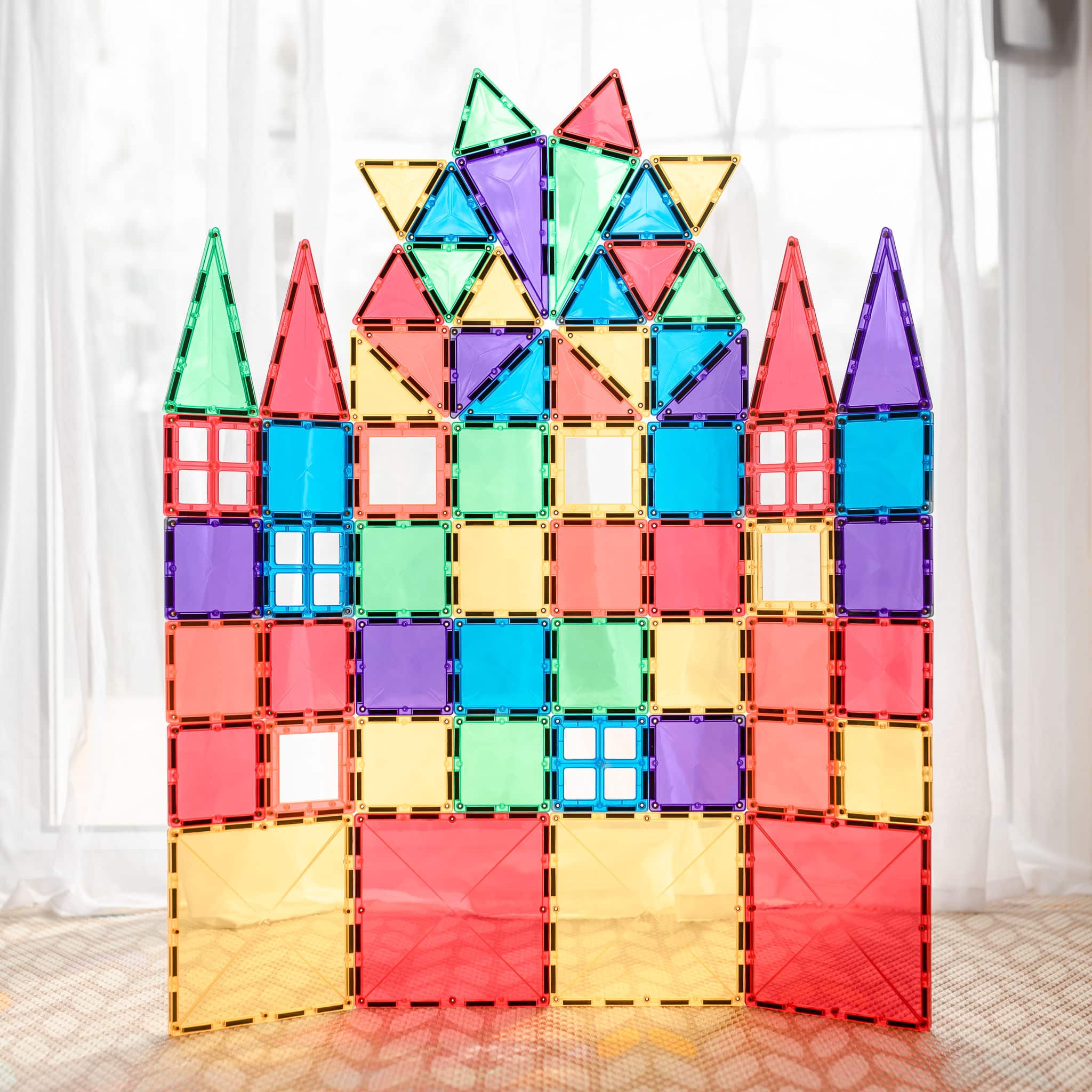 CONNETIX Magnetic Tiles -  Rainbow Starter Pack - 60 Piece