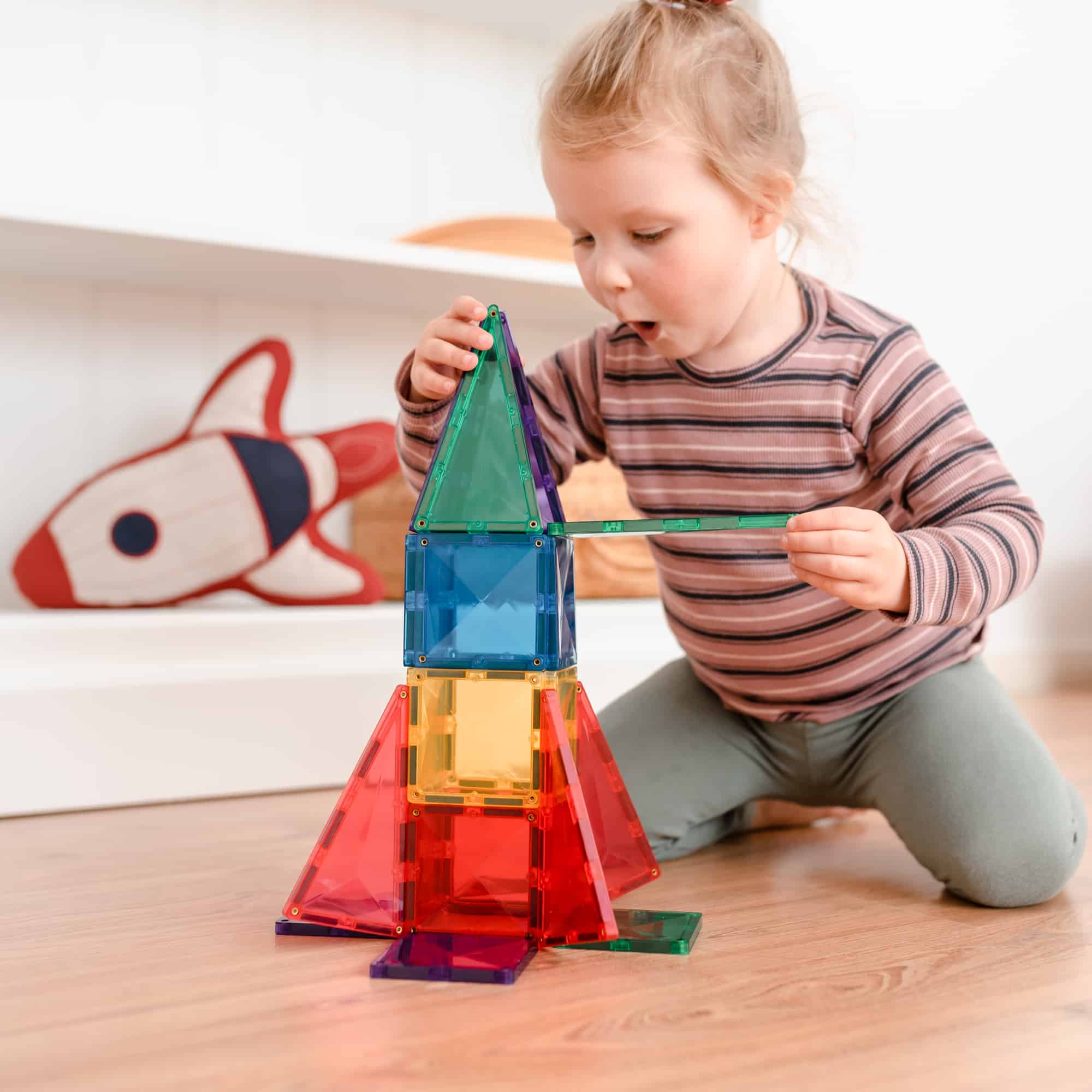 CONNETIX Magnetic Tiles -  Rainbow Starter Pack - 60 Piece