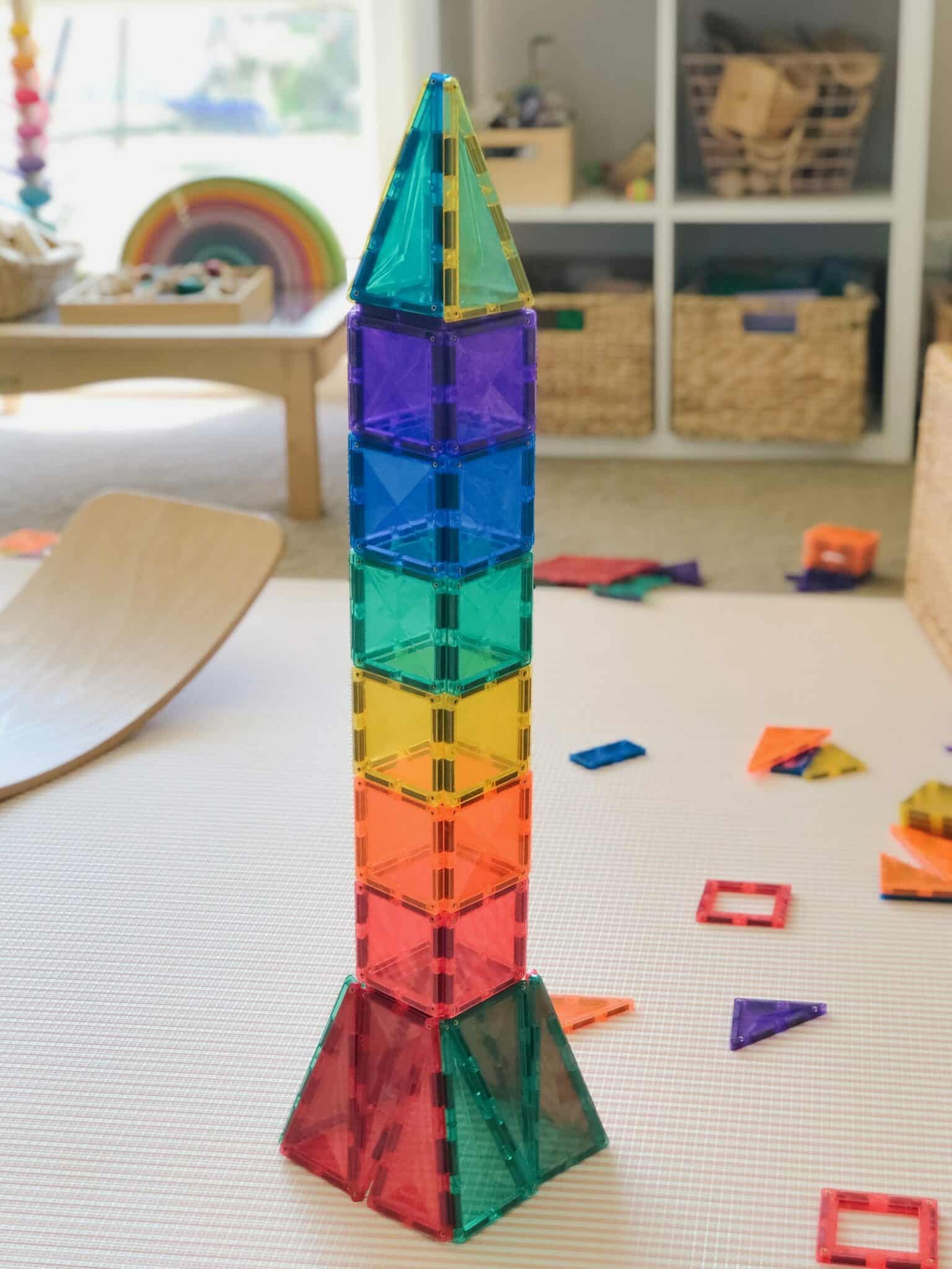 CONNETIX Magnetic Tiles -  Rainbow Starter Pack - 60 Piece