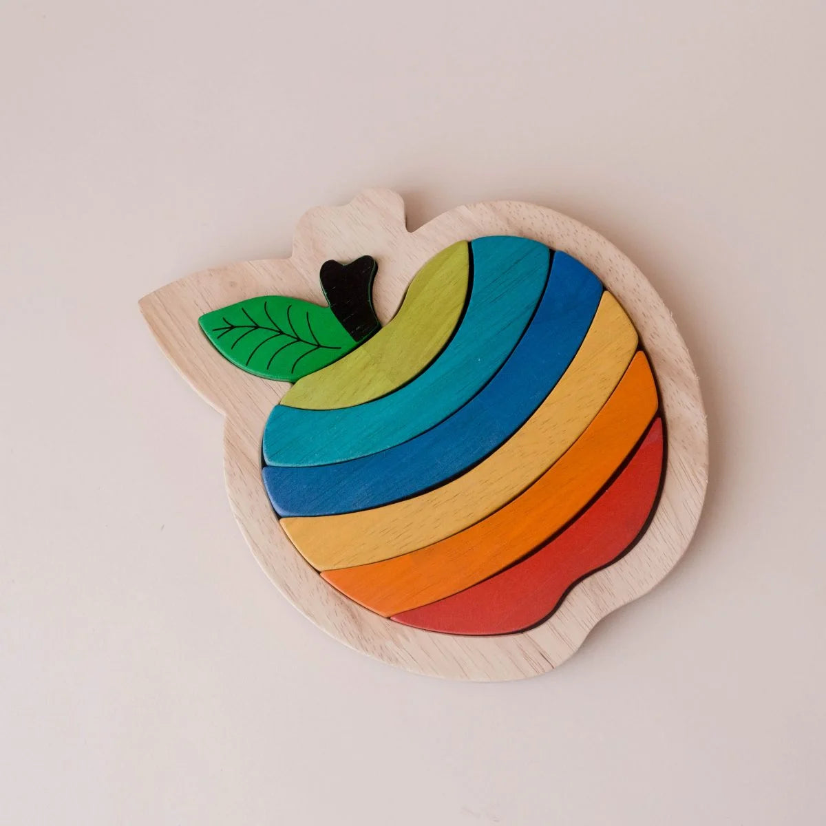 Qtoys - Delicious Apple - Colourful Chunky Wooden Puzzle