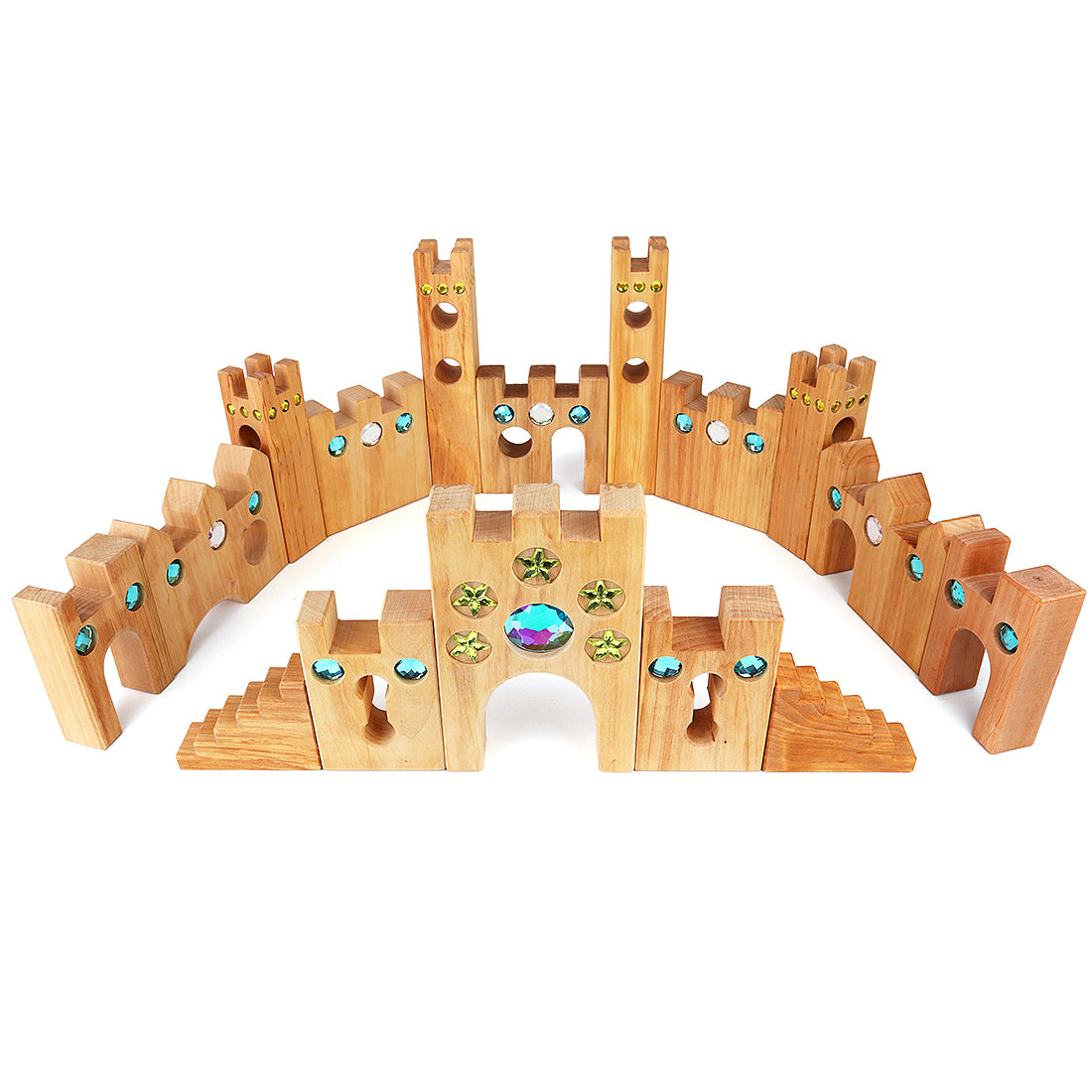 Bauspiel Large Fairytale Castle! Crafted with 16 large, jeweled castle blocks,