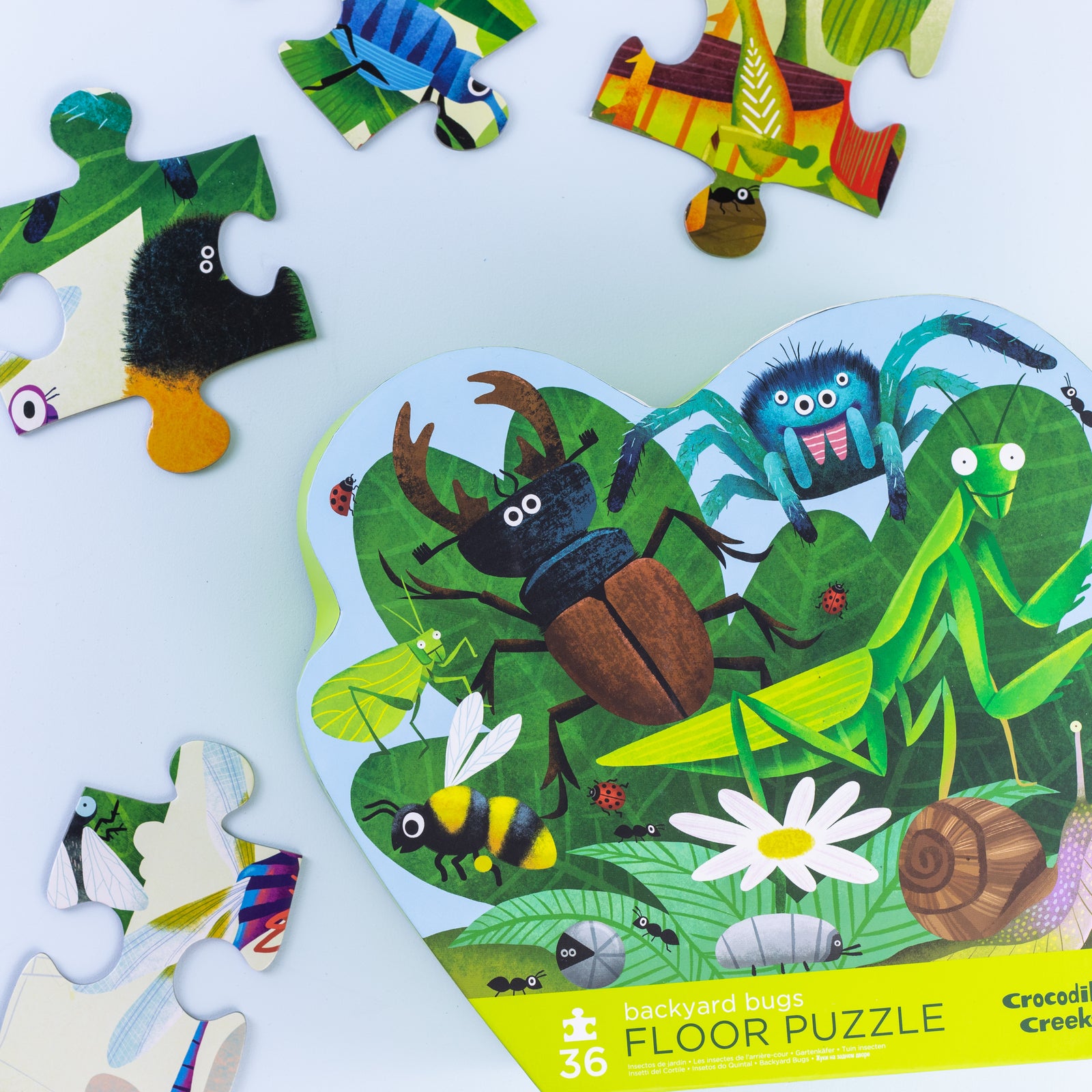 CROCODILE CREEK -  Classic Floor Puzzle 36 Piece - Backyard Bugs