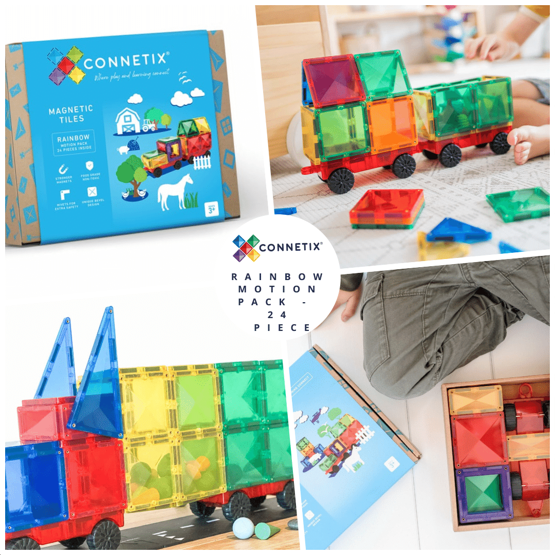 CONNETIX Magnetic Tiles - Rainbow Motion Pack - 24 Piece