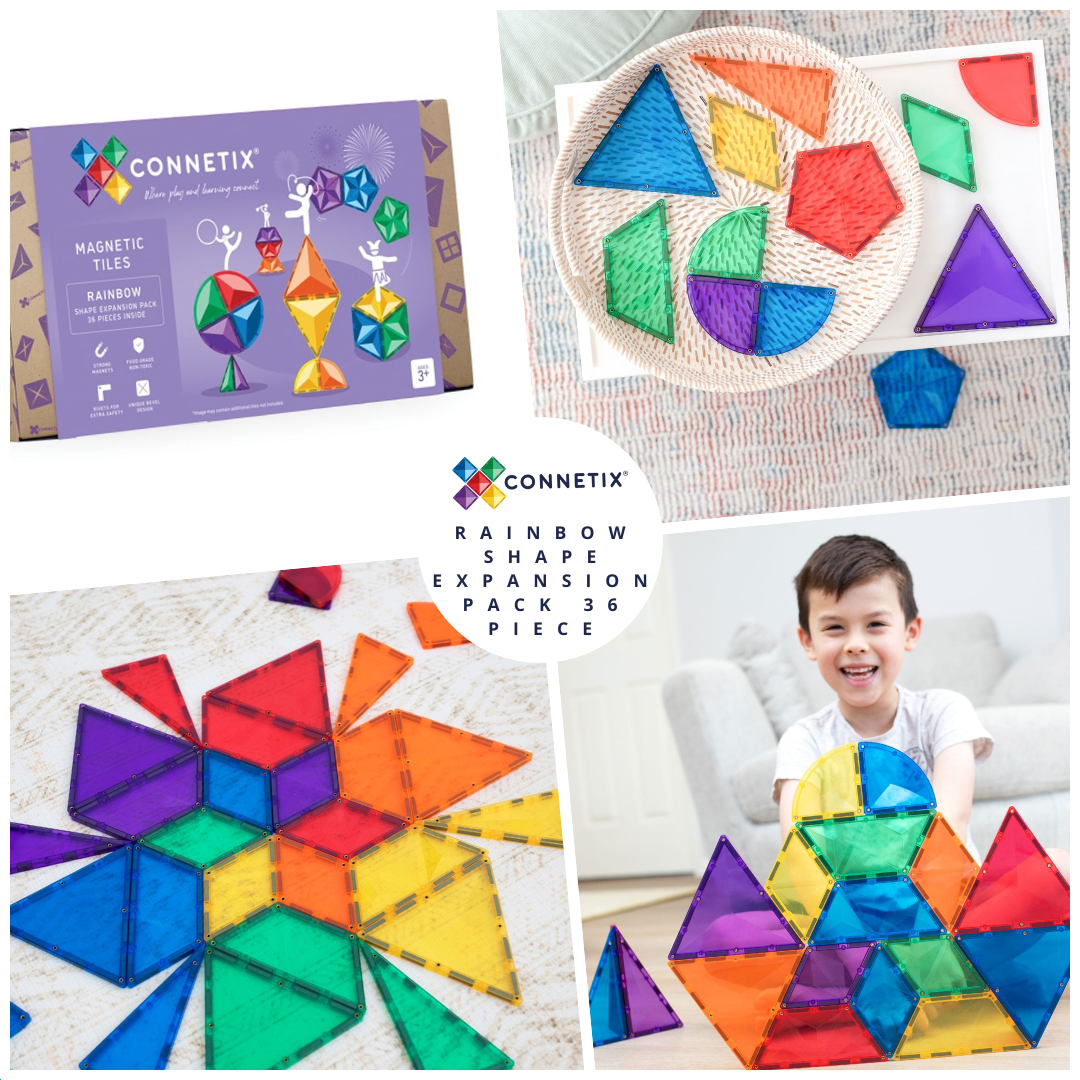 CONNETIX Magnetic Tiles -Rainbow Shape Expansion Pack 36 pc