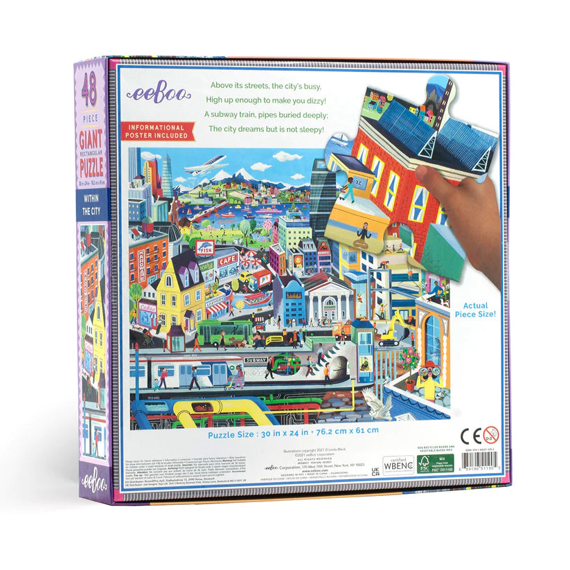 EEBOO - Floor Puzzle - Within the City - 48 Piece