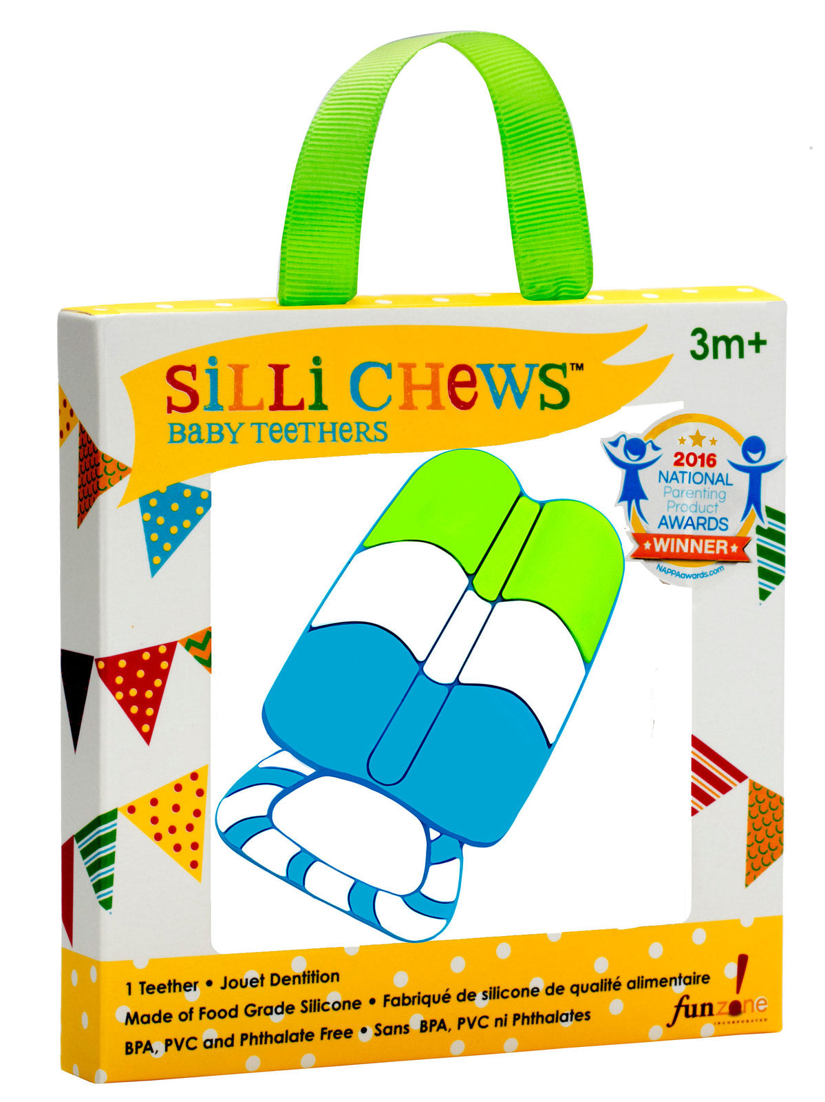 Silli Chews  - Green Popsicle - Silcone Baby Teether