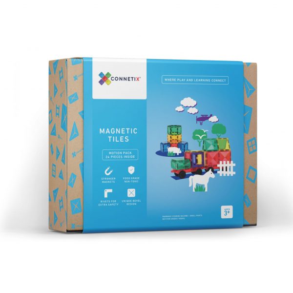 CONNETIX Magnetic Tiles - Rainbow Motion Pack - 24 Piece