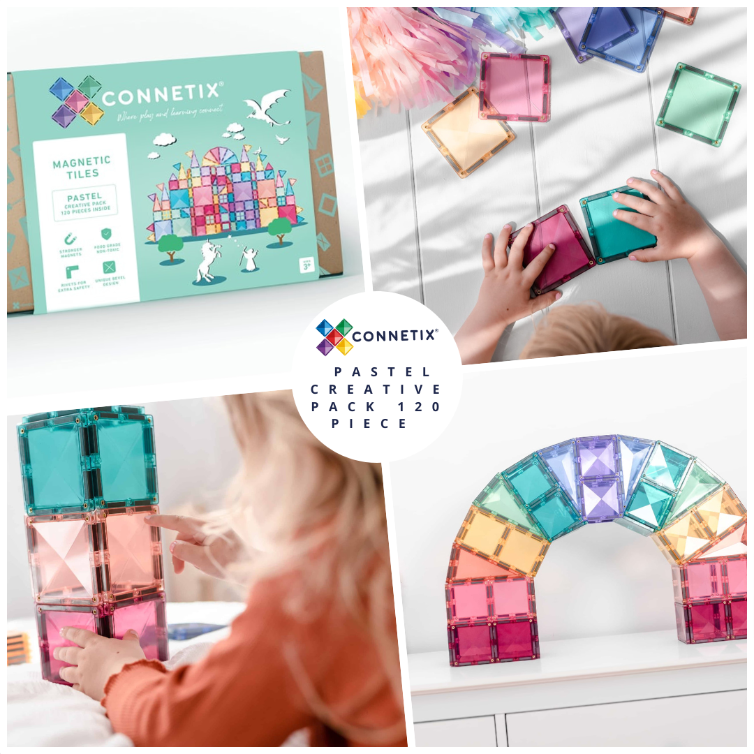 CONNETIX Magnetic Tiles - Pastel Creative Pack 120 Piece