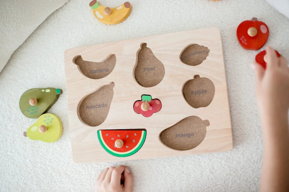 Qtoys - Fruit Knob Puzzle - Wooden