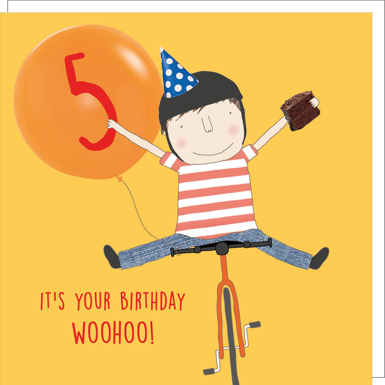 Greeting Card - Age 5 Birthday Boy - Bike