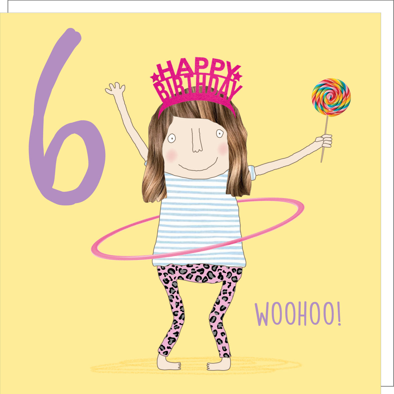 Greeting Card - Age 6 Birthday Girl - Hoola