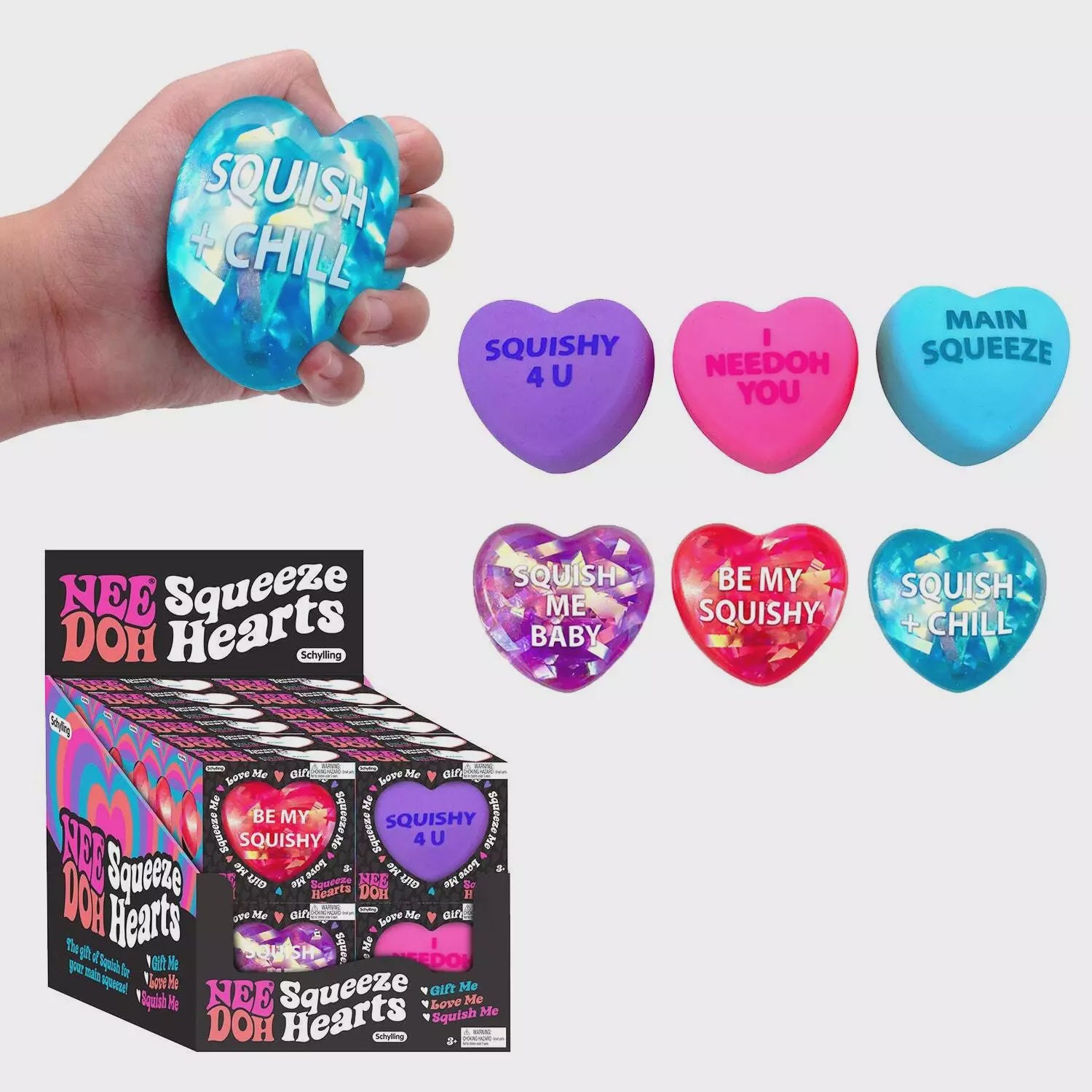 Schylling - NeeDoh - Sqeezy Hearts - Sensory Tactile Toy