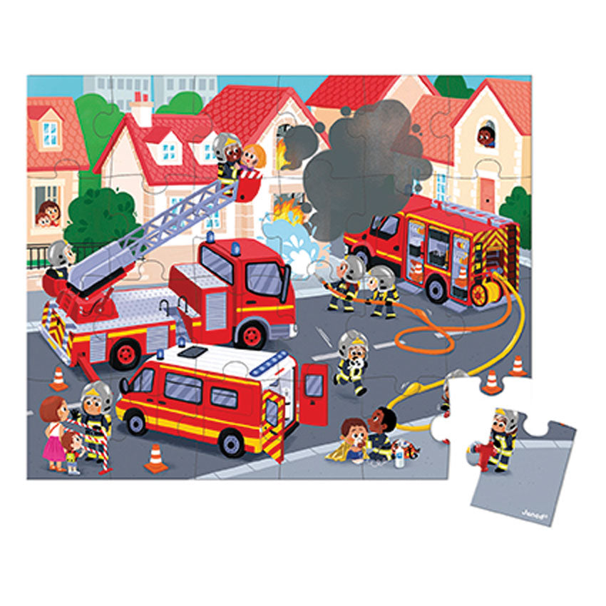JANOD Suitcase Puzzle - Fireman Puzzle -24pc