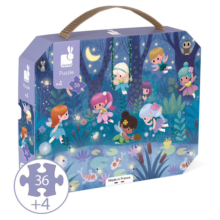 JANOD Suitcase Puzzle - Fairies  - 36 + 4 Piece