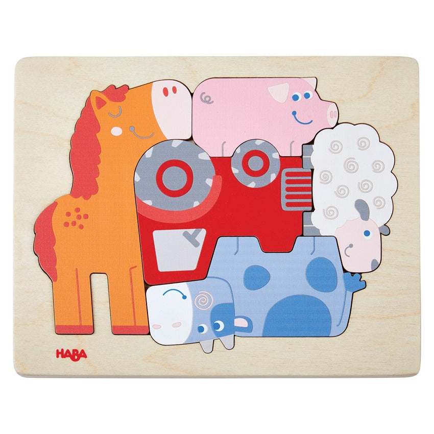 HABA Wooden Puzzle- Farm Animal Shuffle