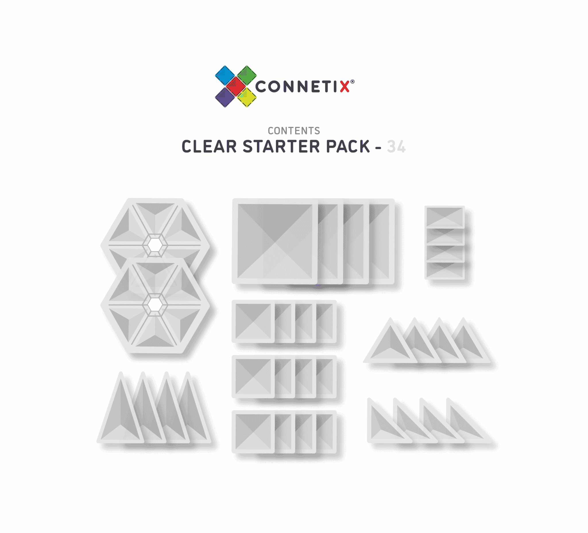 CONNETIX - Clear Starter Pack - 34pc