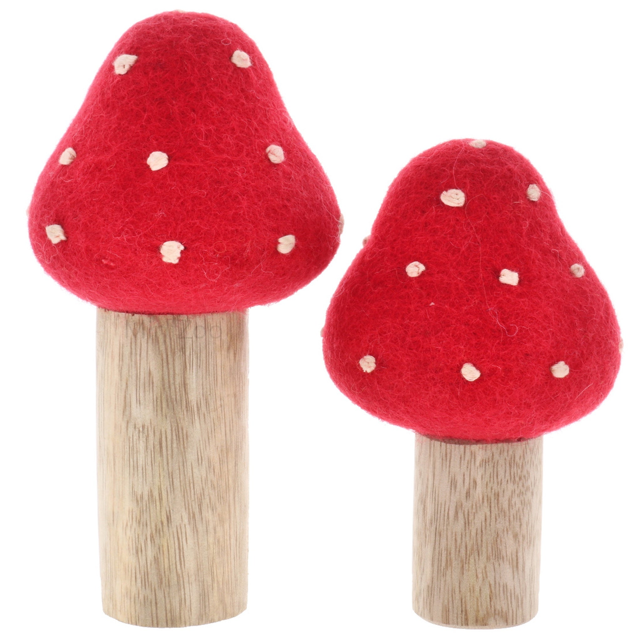 PAPOOSE - Toadstools - Wood & Felt - Set of 2