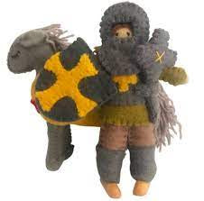 PAPOOSE Knight with Horse - Felt - Yellow