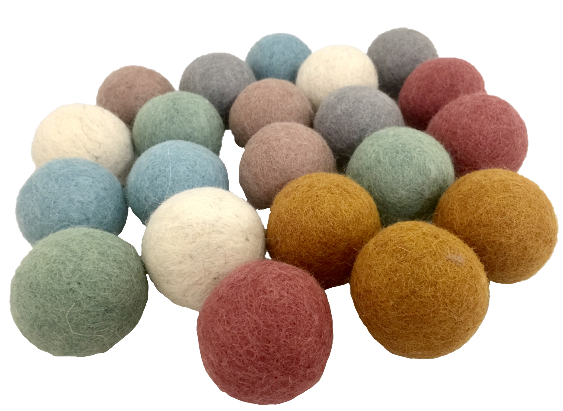 PAPOOSE Earth Felt Balls - 3.5cm - Set of 28