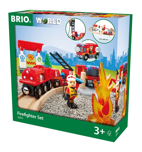 BRIO Train Set - Rescue Fire Set - 18 Piece  33815