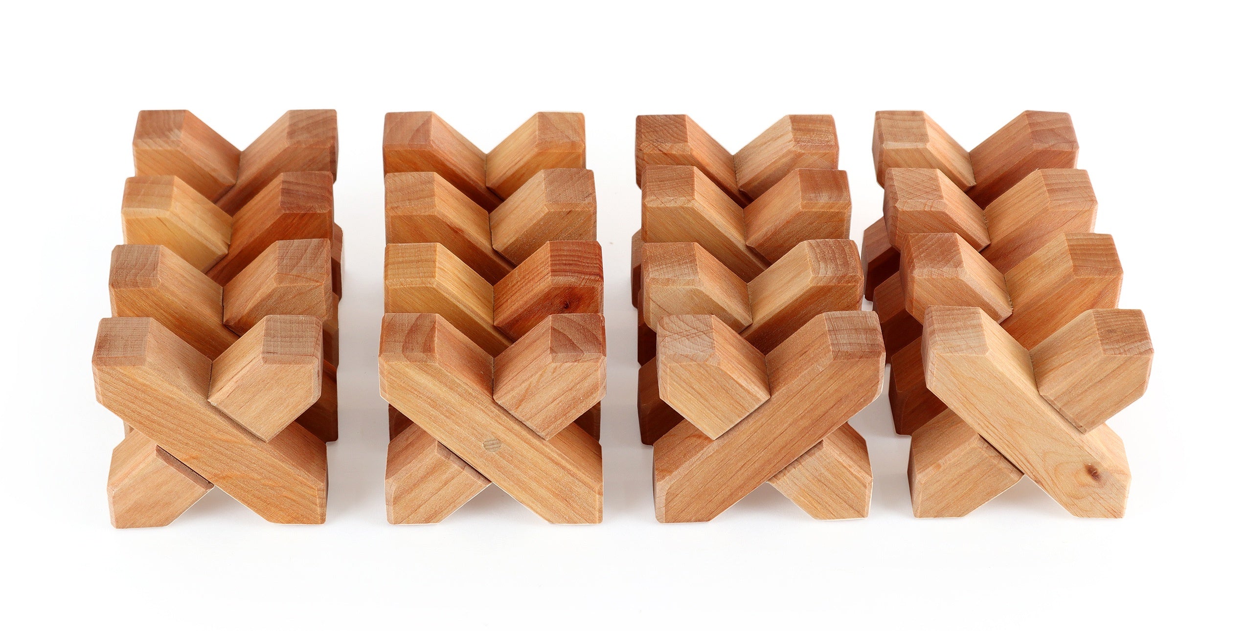 Bauspiel - X-Shapes - Wooden Blocks - Natural - 16 Piece