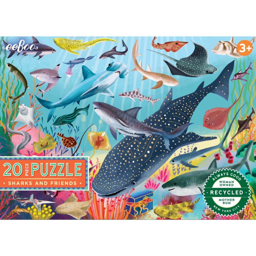 eeBoo 20 Pc Puzzle – Sharks & Friends