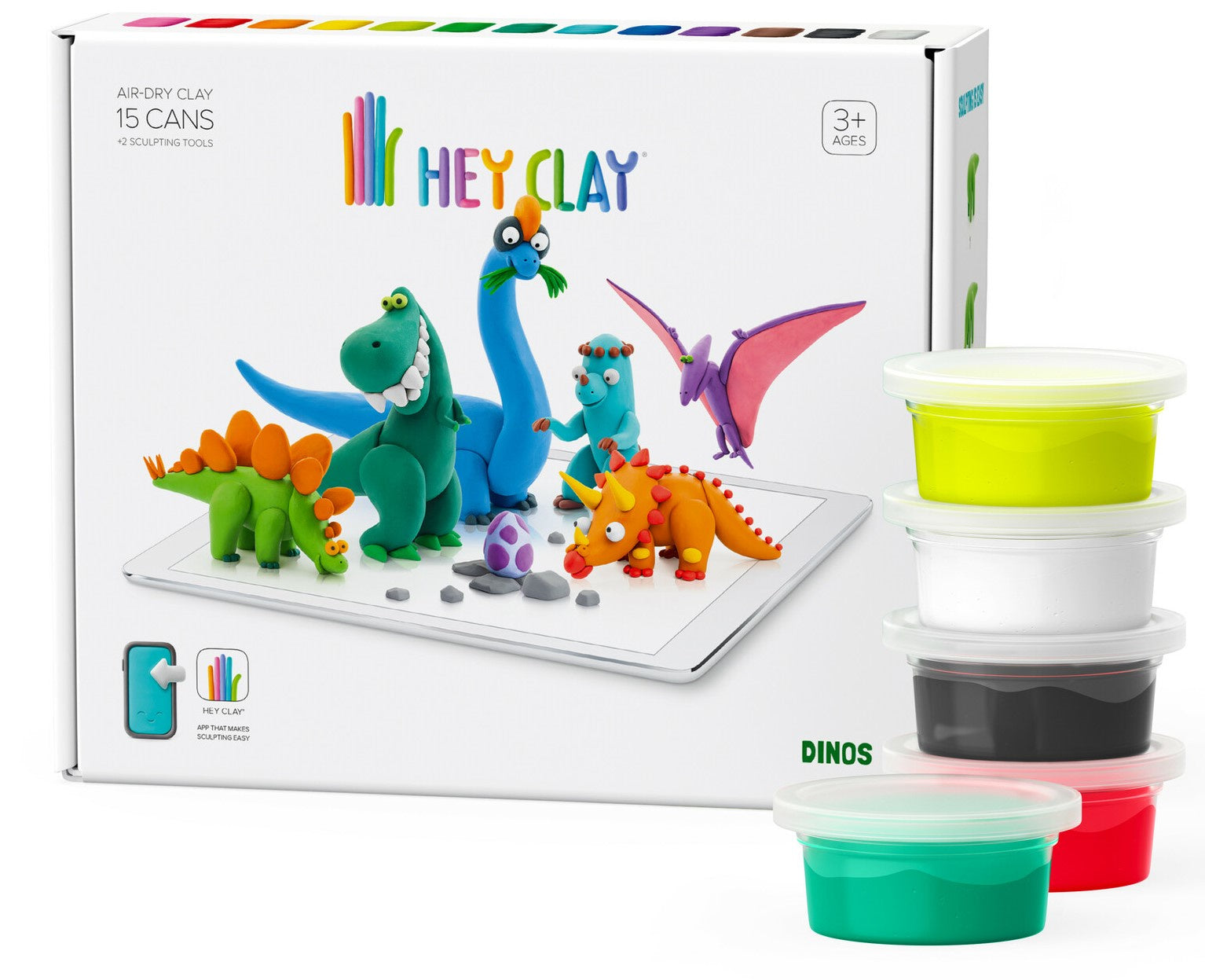 Hey Clay Sets - Dinosaurs - 15 Cans