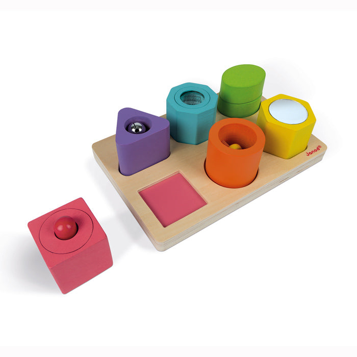 JANOD - Shapes & Sounds Puzzle - 6 block - Sensory