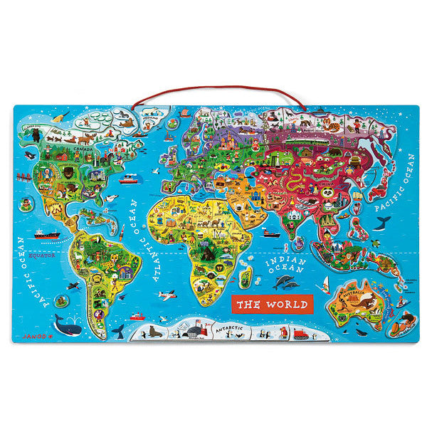 JANOD Magnetic World Map Puzzle - Large