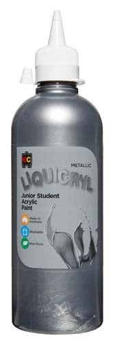 EC Liquicryl Metallic Junior Student Acrylic Paint - 500ml Silver