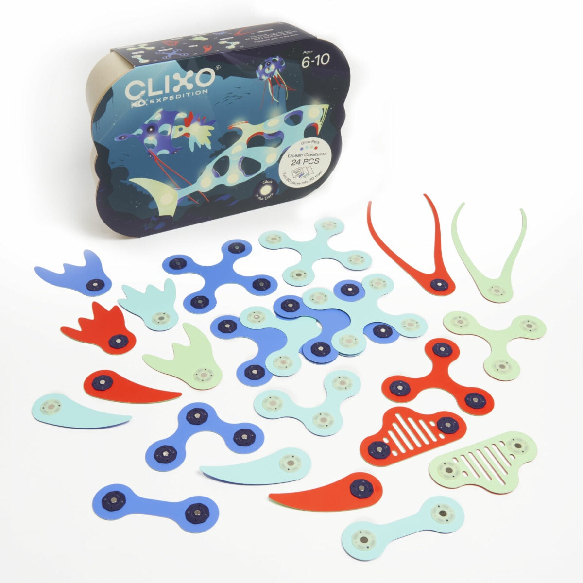 Clixo - Ocean Creatures Pack - Magnetic Building