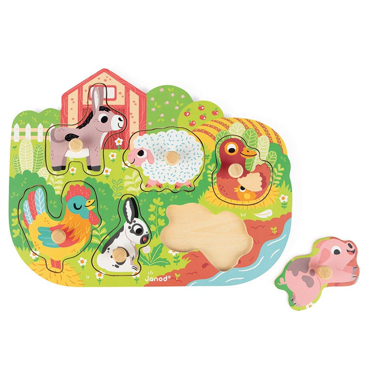 JANOD Puzzle - Farm Peg Puzzle