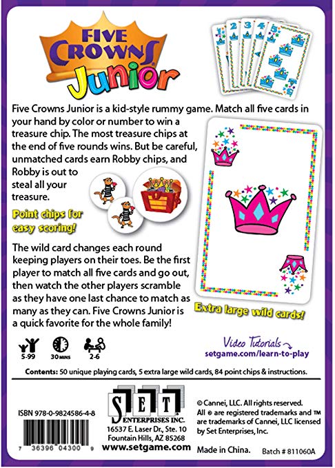 FIVE CROWNS Card Game Junior