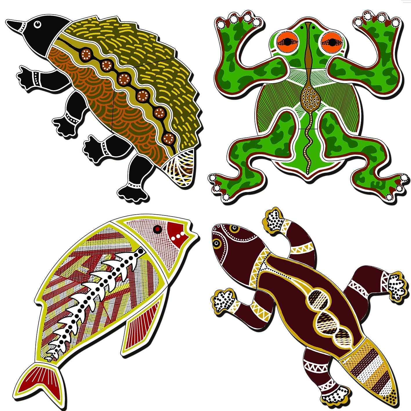 Tuzzles Table Puzzle Wooden Aboriginal Cave art set 4