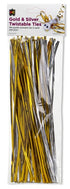 Twistable Ties Gold and Silver 25cm Packet 150