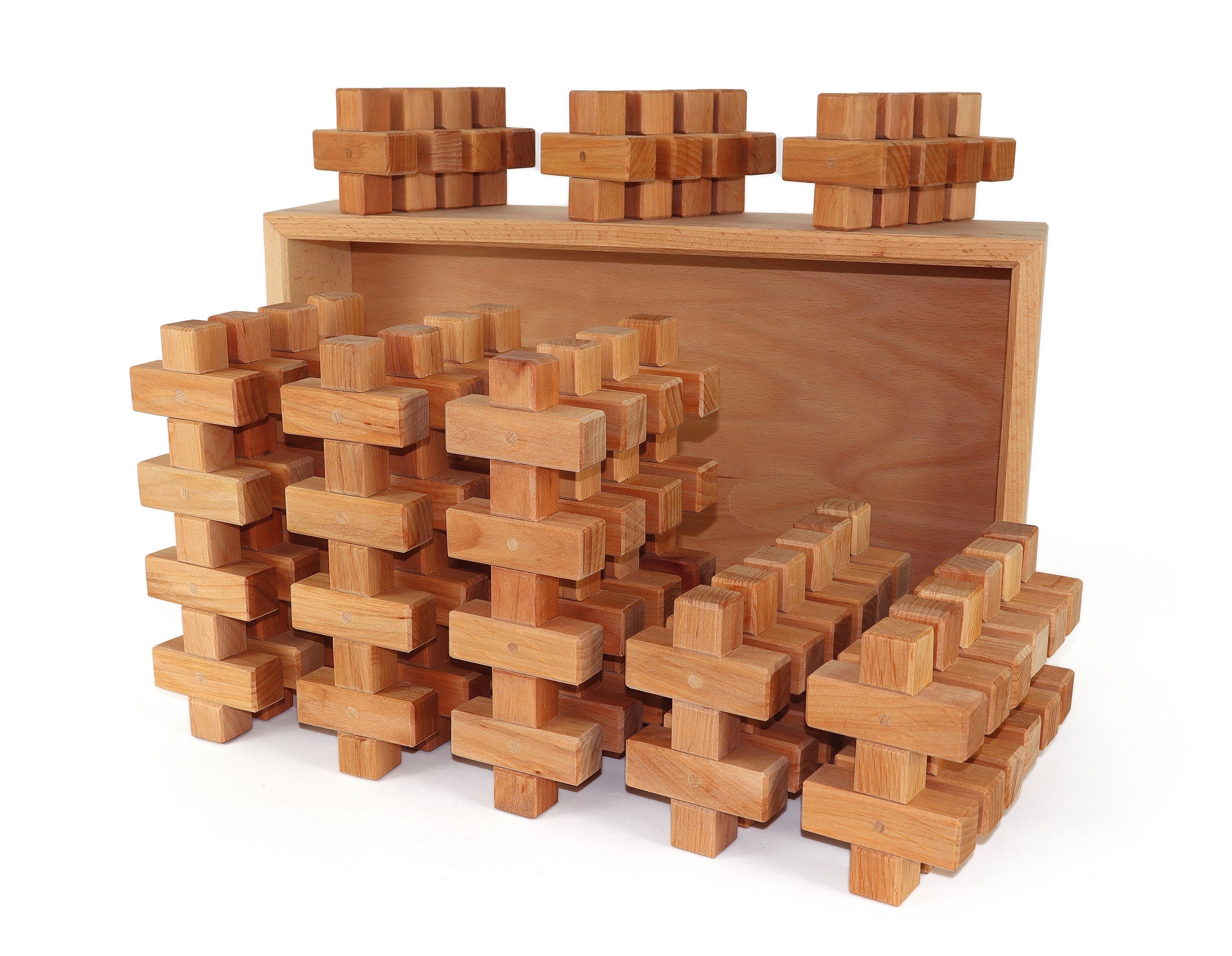 Bauspiel  - Plus Blocks in Wooden Tray 36 pcs