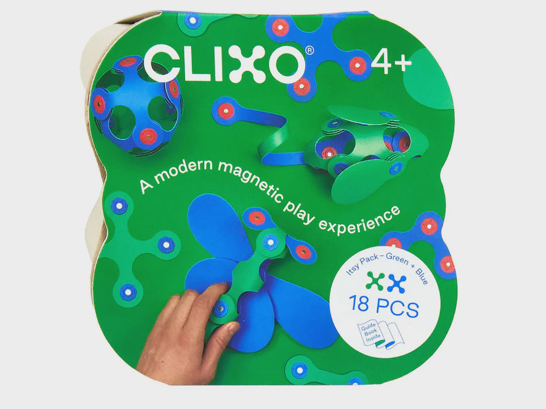 Clixo - Itsy Pack - Green/Blue - Magnetic Building