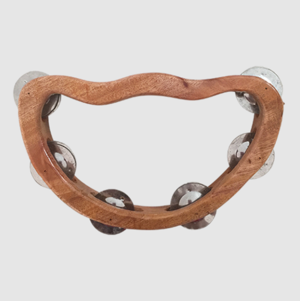 Papoose Music - Wooden Tambourine 6 Zills - Set of 3