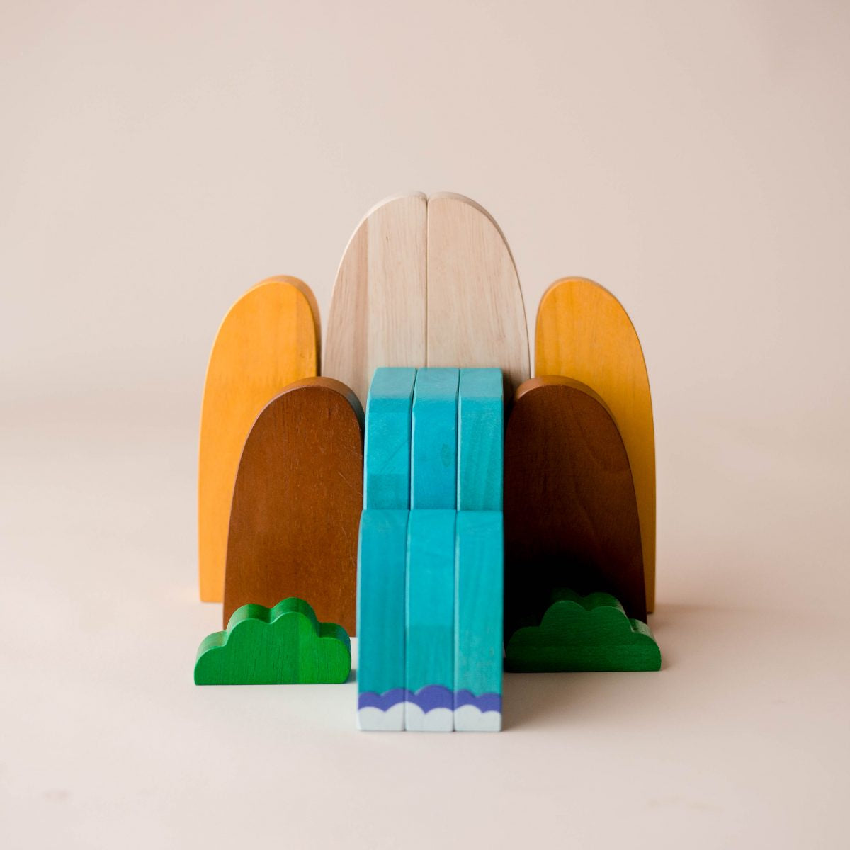 Qtoys - 3 D Waterfall Play Set - Wooden Blocks