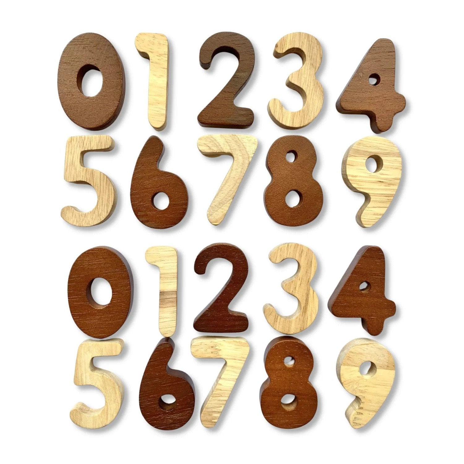 QTOYS - 2 Tone Number Set - Wooden Numbers