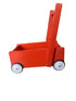 Wooden Wagon - Painted Natural Rubber Wheels - Red