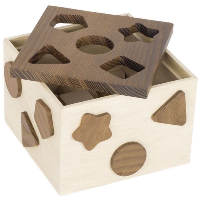 GOKI Shape Sorter Box Natural - Wooden