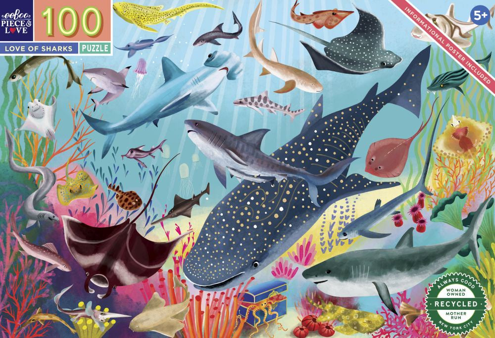 EEBOO - Puzzle - Love of Sharks - 100pc